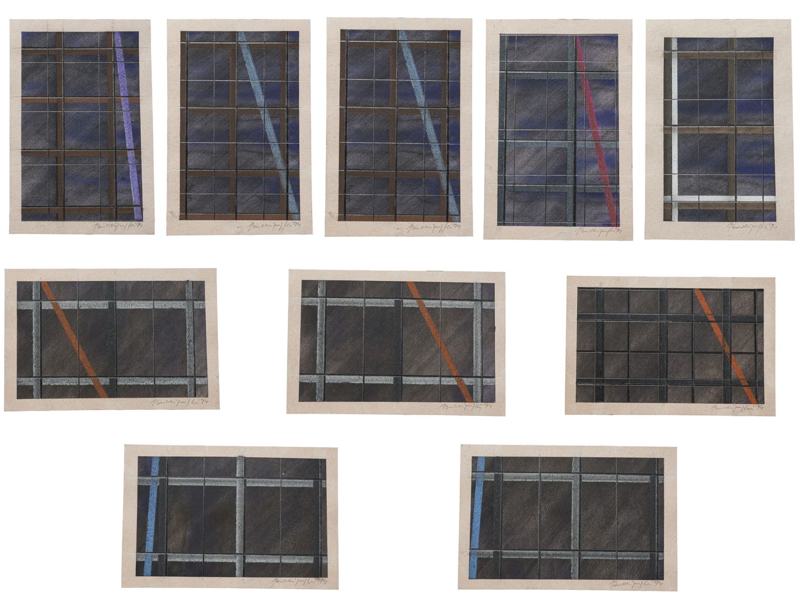 Joshua (Jerzy) Budziszewski Benor, (10) Small Drawings, 1994 (1 of 20)