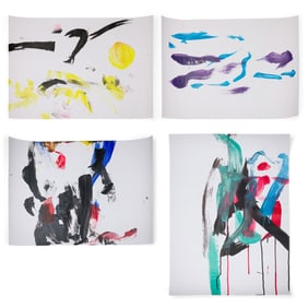 Komar & Melamid, (4) Elephant Paintings, C. 1998