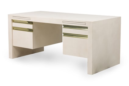 Karl Springer (After), Leather Clad Executives Desk