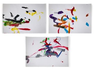 Komar & Melamid, (3) Elephant Paintings, C. 1998
