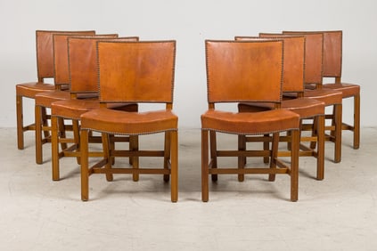 Kaare Klint, (8) "Red" or Barcelona dining chairs model 3758