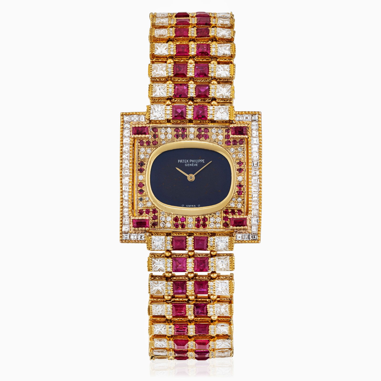 Patek Philippe Ladies Watch in 18K Yellow Gold With Diamond And Rubies