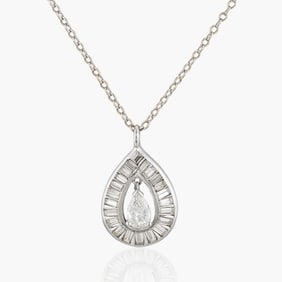 A Diamond Pendant w/ Chain.