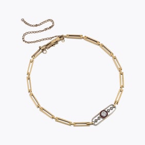 Antique Ruby and Diamond Gold Bracelet