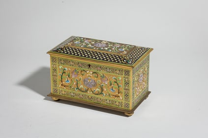 Fine French or Russian Champleve Bronze Box