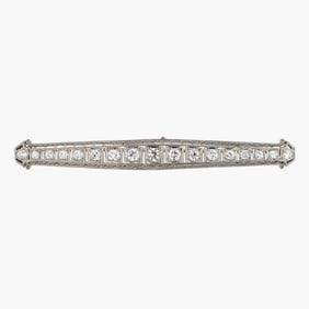 Art Deco Diamond Bar Pin