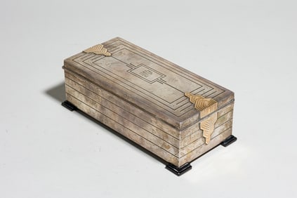 American Silver And Gold Art Deco Cigarette Box