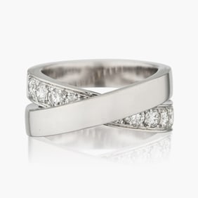 Cartier Nouvelle Diamond Crossover Band in 18K White Gold