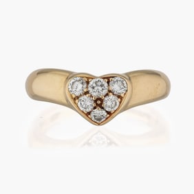 Tiffany&Co. Diamond Heart Ring in 18K Yellow Gold