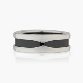Bvlgari B.zero1 Band in Silver and Black Ceramic