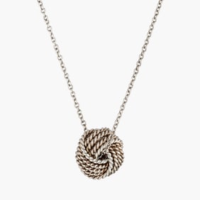 Silver Knot Pendant And Chain By Tiffany & Co.