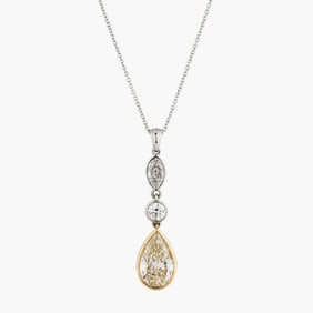 Diamond Pendant In 18K Yellow And White Gold