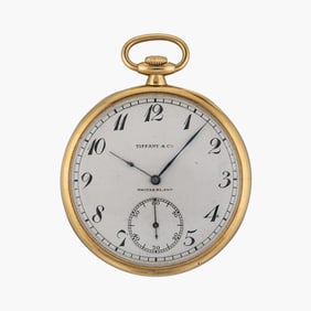 Art Deco Patek Philippe For Tiffany & Co. Open Face Packet Watch In 18K Yellow Gold