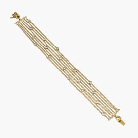 Diamond Chain Bracelet In 18K Yellow Gold