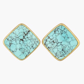 Turquoise Gold Earring by Diana King,UK