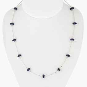 Tiffany&Co. Lapis Necklace in 18K White Gold