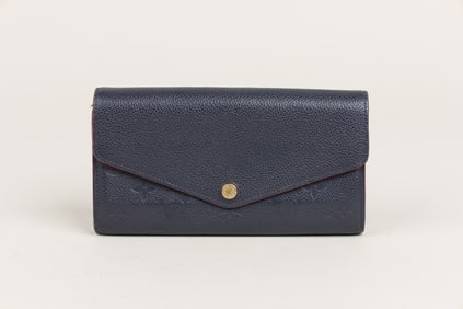 Louis Vuitton Portefeuille Sarah Wallet-Monogram Empreinte Leather Blue