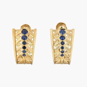Mauboussin Paris Sapphire 18K Yellow Gold Earrings