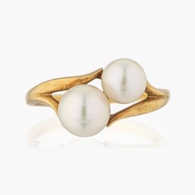 Mikimoto Pearl Ring in 18K Yellow Gold
