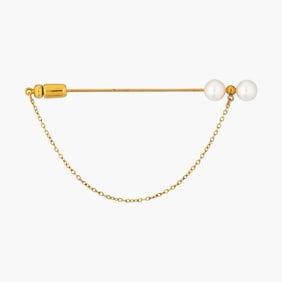 Mikimoto Pearl Pin in 18K Yellow Gold
