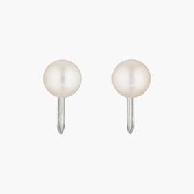 Mikimoto Pearl Earrings in White Gold