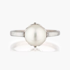 Mikimoto Pearl Ring in 14K White Gold