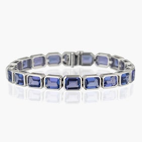 Tanzanite Bracelet in 14K White Gold