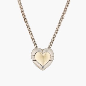 Tiffany&Co. Puzzle Heart Necklace in 18K Yellow Gold and Silver
