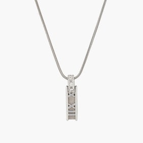 TiffanyCo. Atlas Bar Diamond Necklace in 18K White Gold