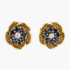 Cartier Vintage Sapphire and Diamond Earrings