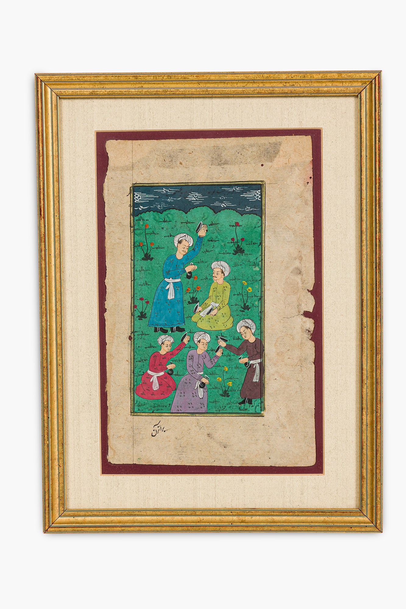Mughal School, gouache on paper miniature painting (1 of 6)