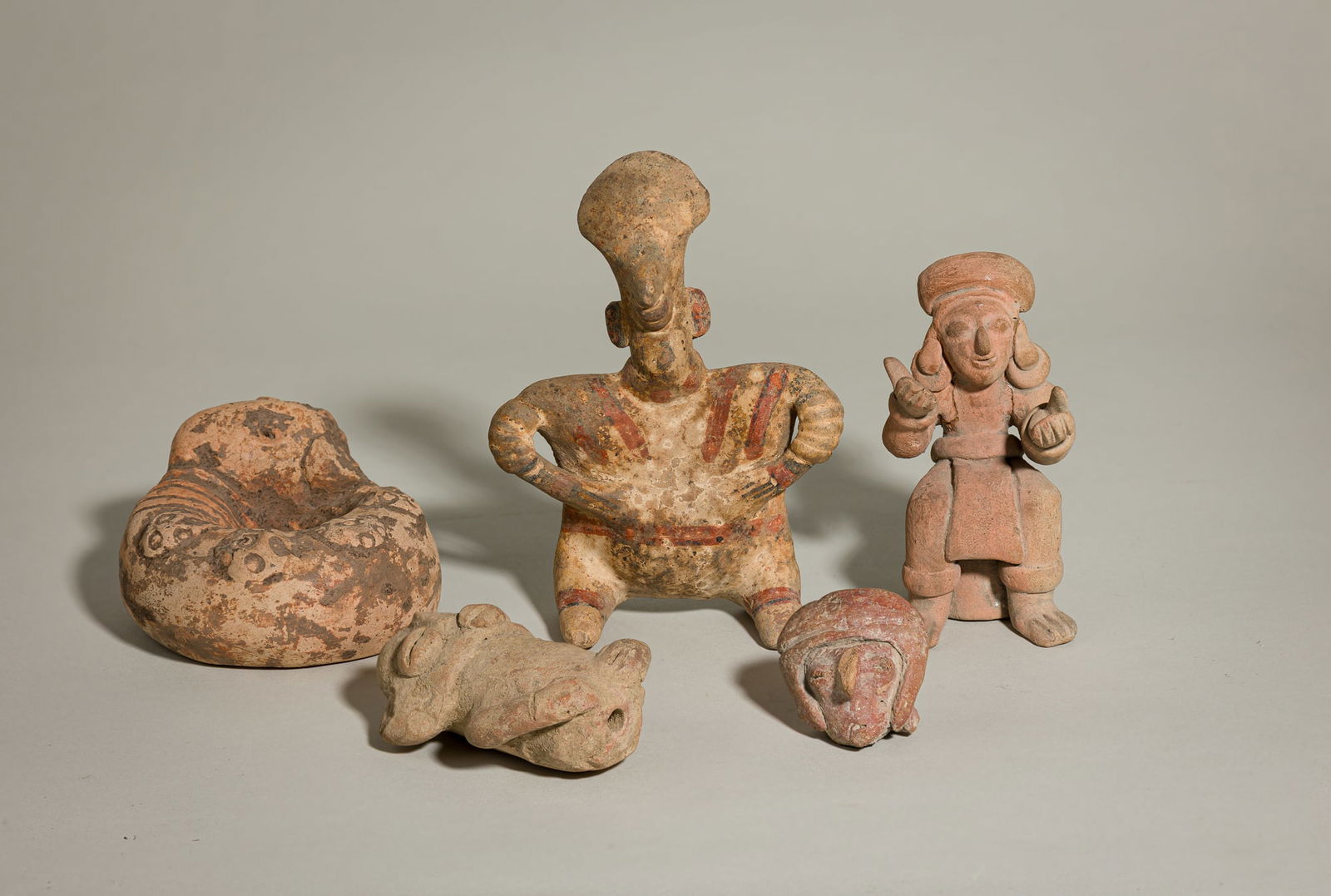 (5) Pre-Columbian Style Pottery Figures (1 of 6)