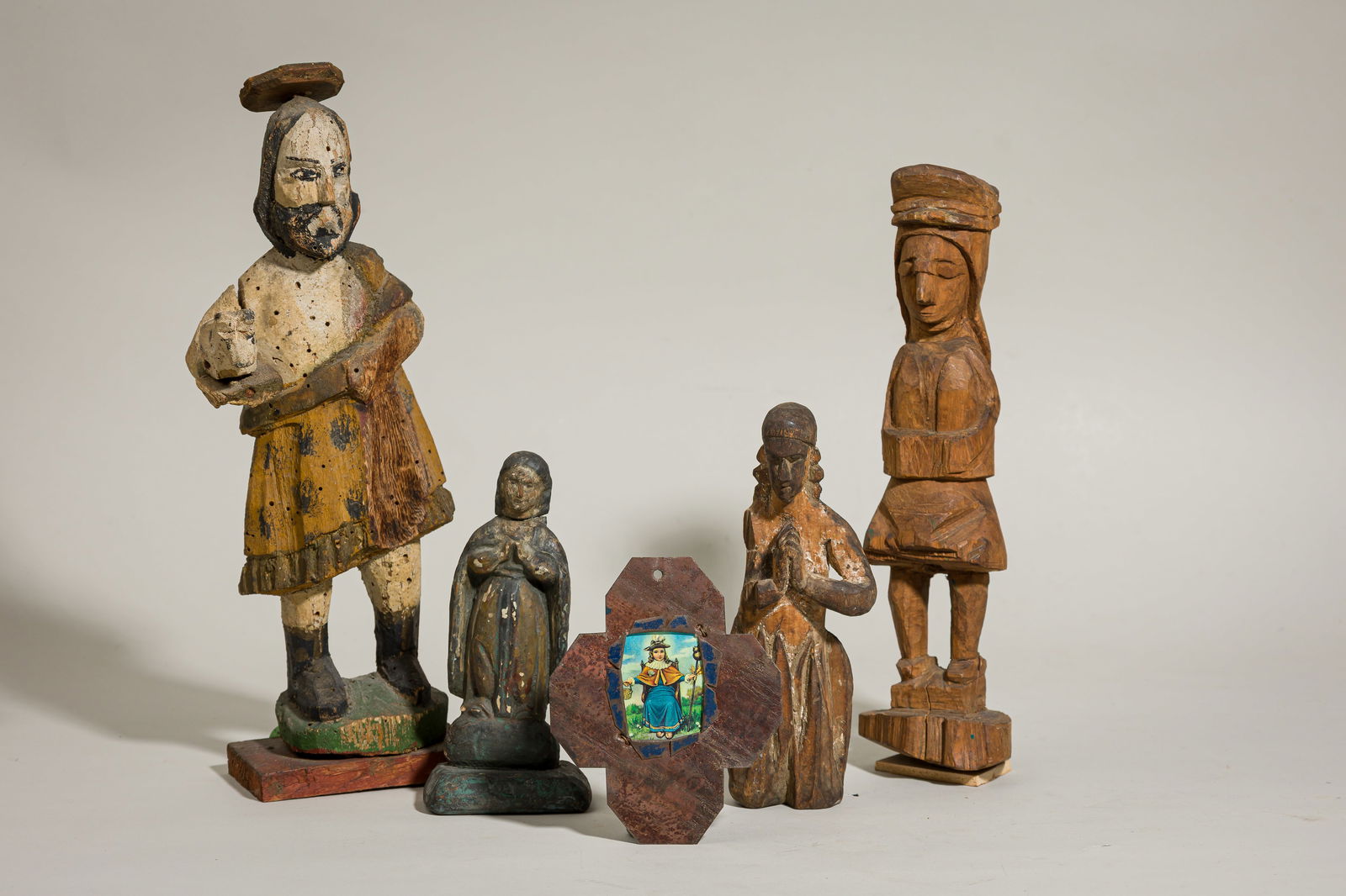 Group Spanish Colonial Carved Santos figures (1 of 20)