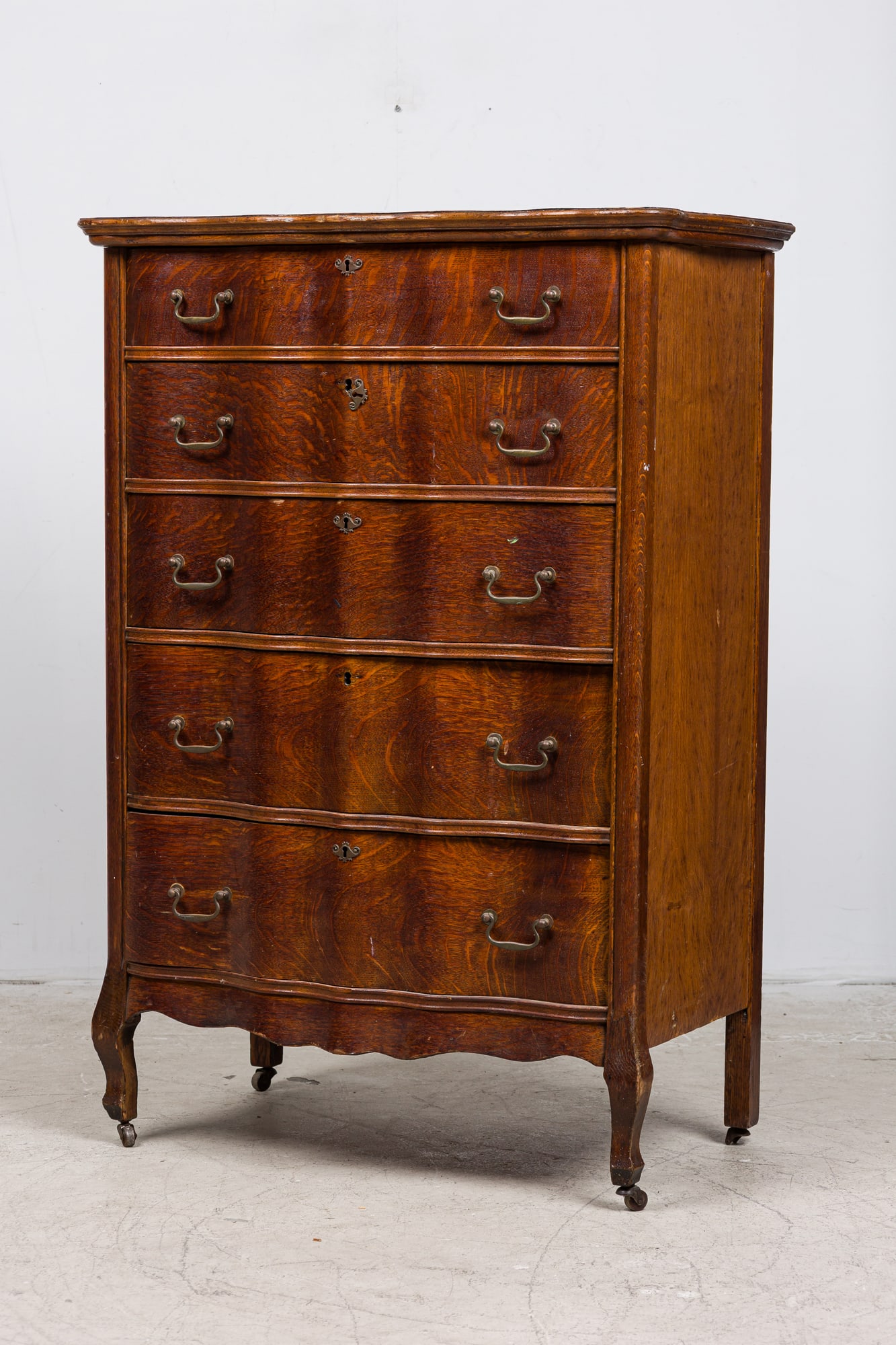 George III Style Oak Highboy Dresser (1 of 12)
