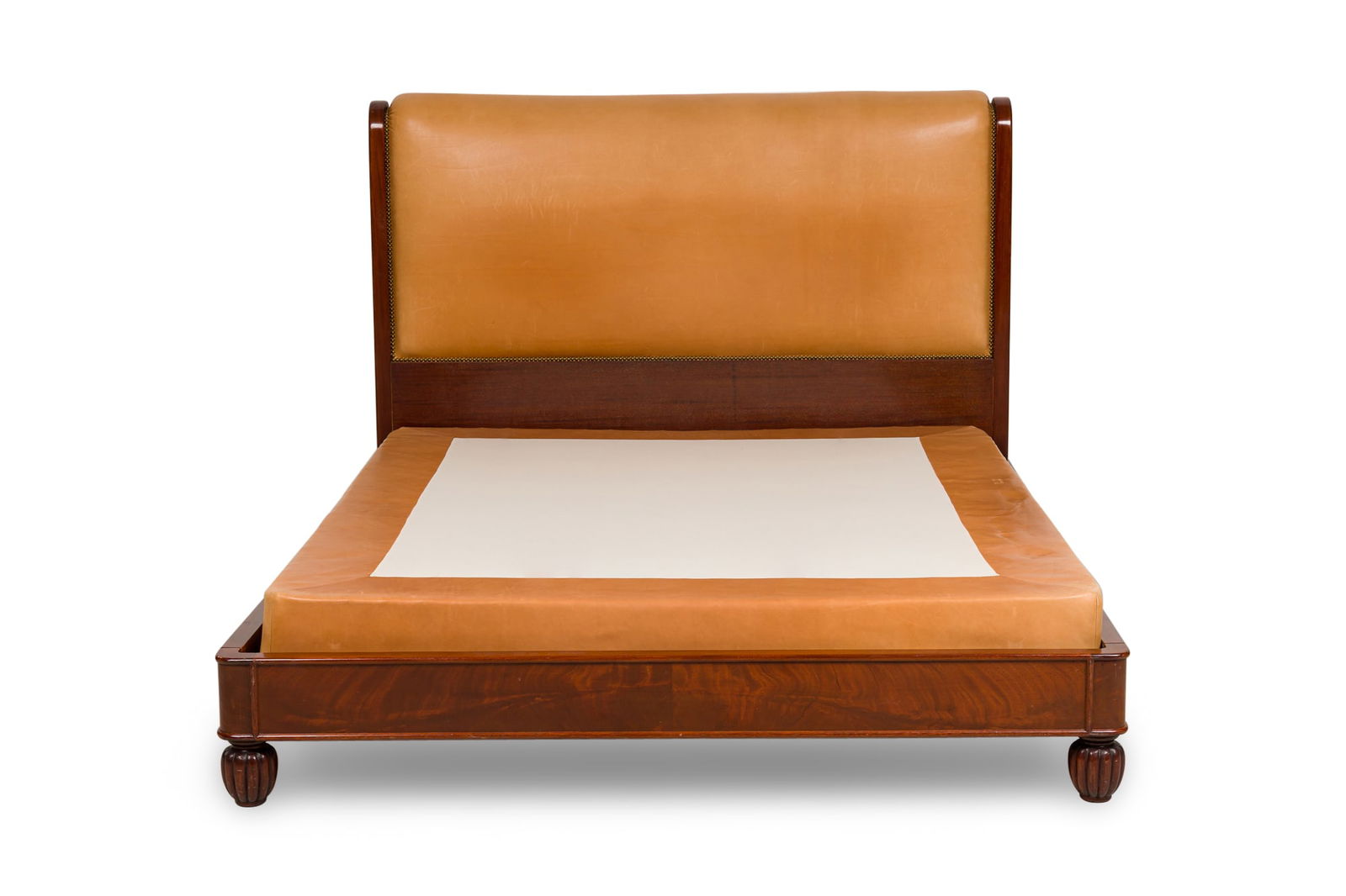 Antique Empire Style Mahogany Queen Bed (1 of 11)