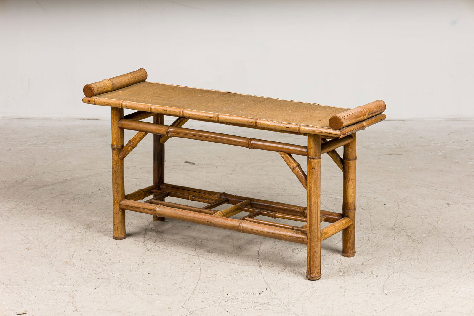English Aesthetic style bamboo bench (1 of 9)