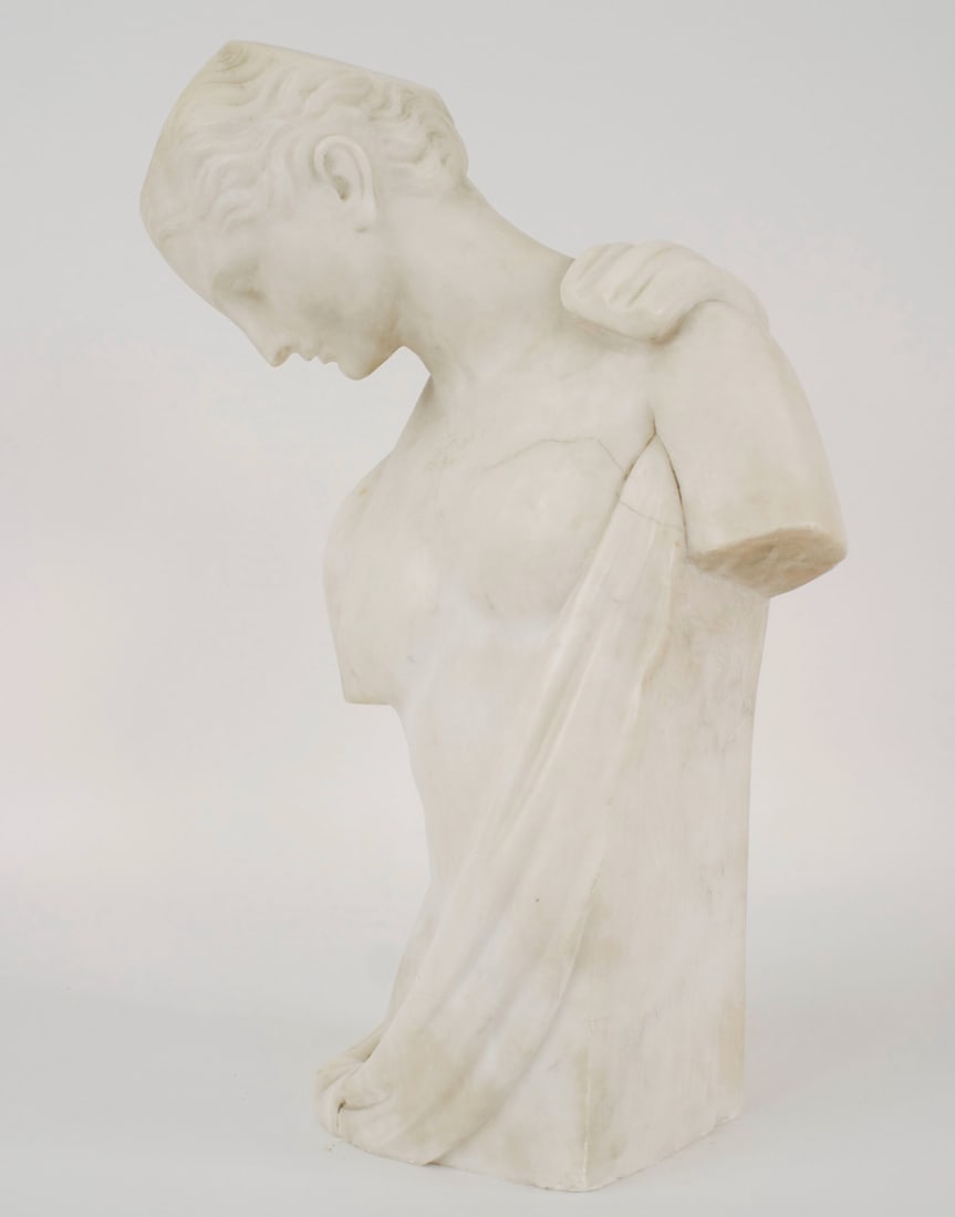 Guglielmo Pugi, marble 3/4 bust of a lady (1 of 1)