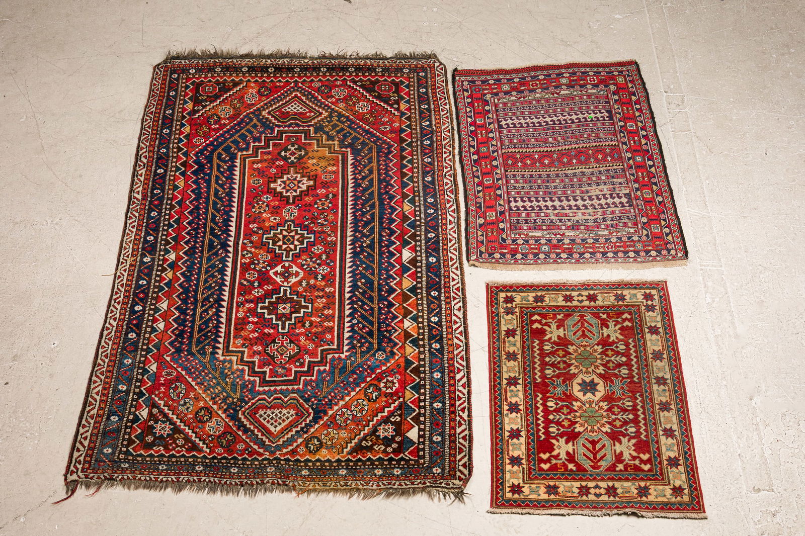 (3) Vintage Shiraz, Kilim & Kazak rugs (1 of 11)