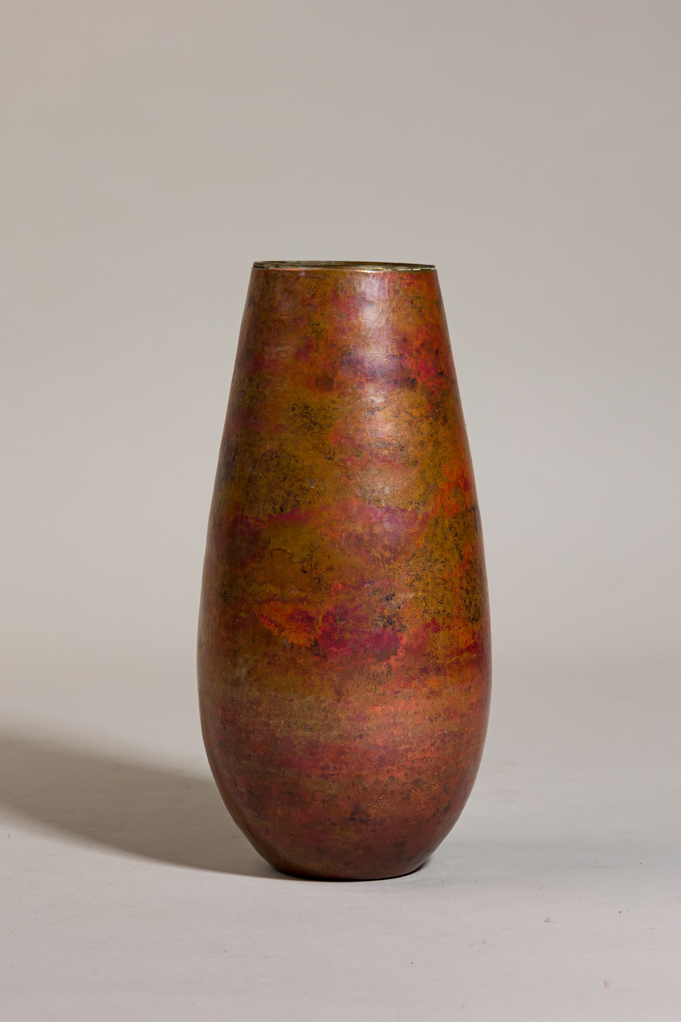 French Craftsman hammered copper vase (1 of 6)