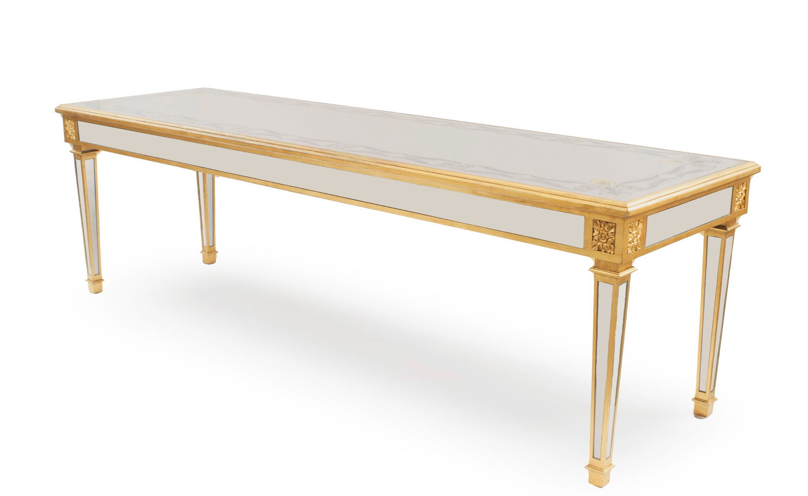 American Art Deco Style Giltwood and Mirrored Console Table (1 of 1)
