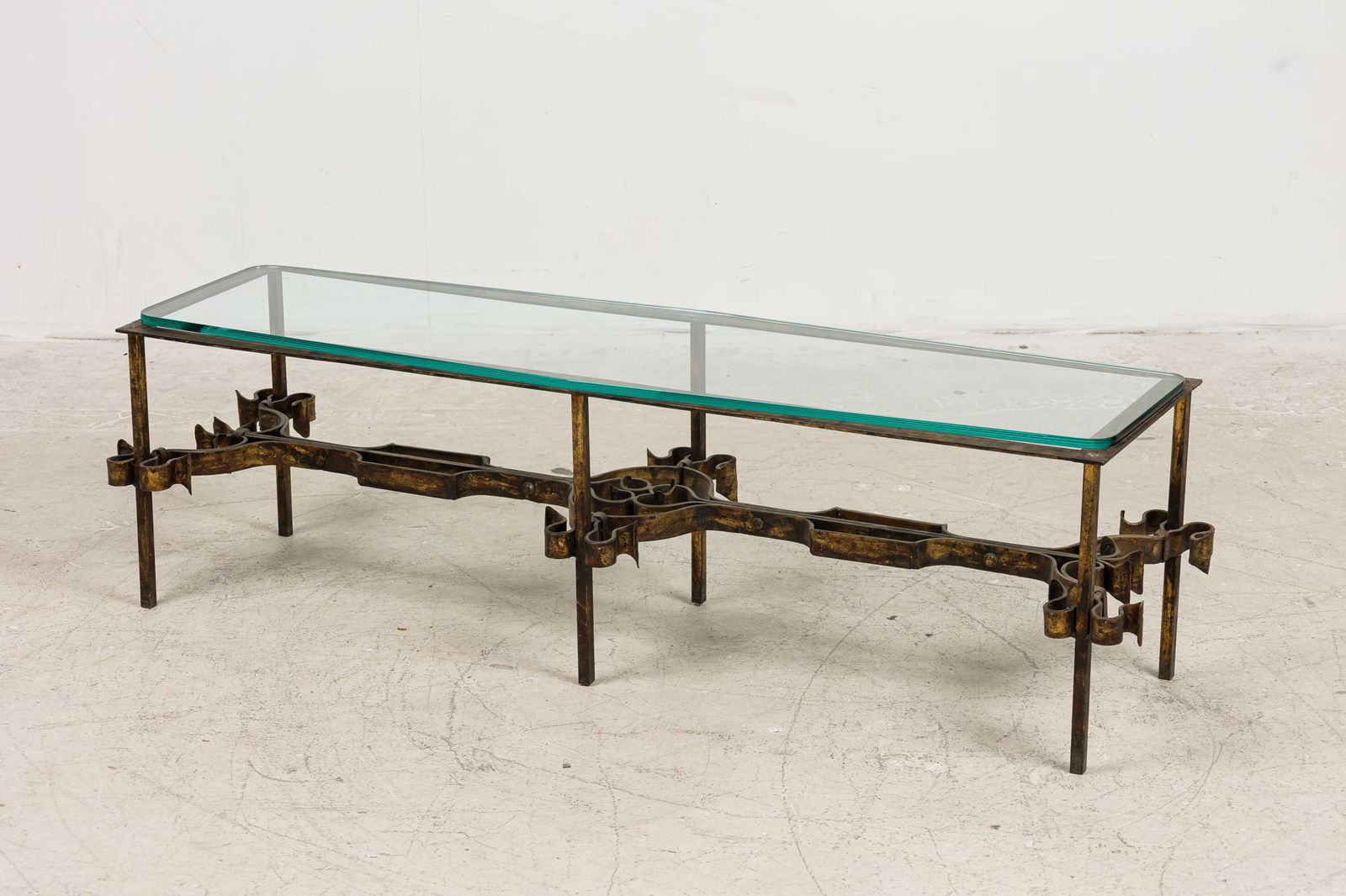 Vintage Gilt Wrought Iron Long Coffee Table (1 of 9)