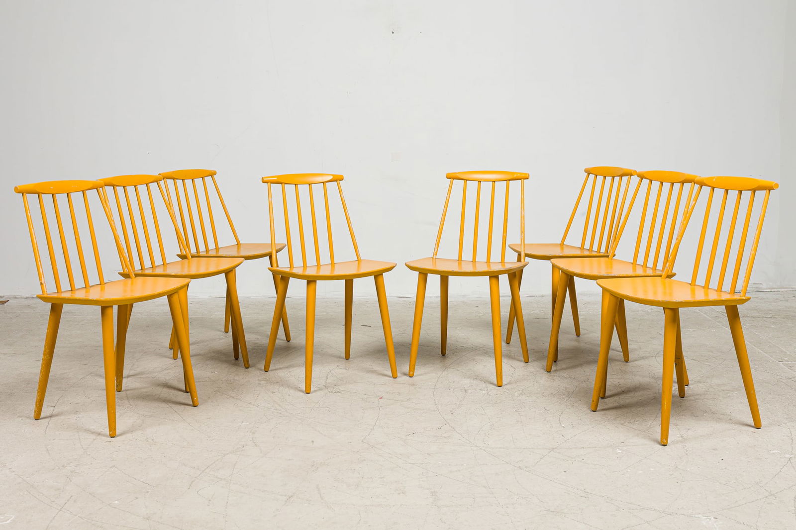 Folke Palsson for FDB Mobler (8) Danish Modern Yellow "J77" Chairs (1 of 11)