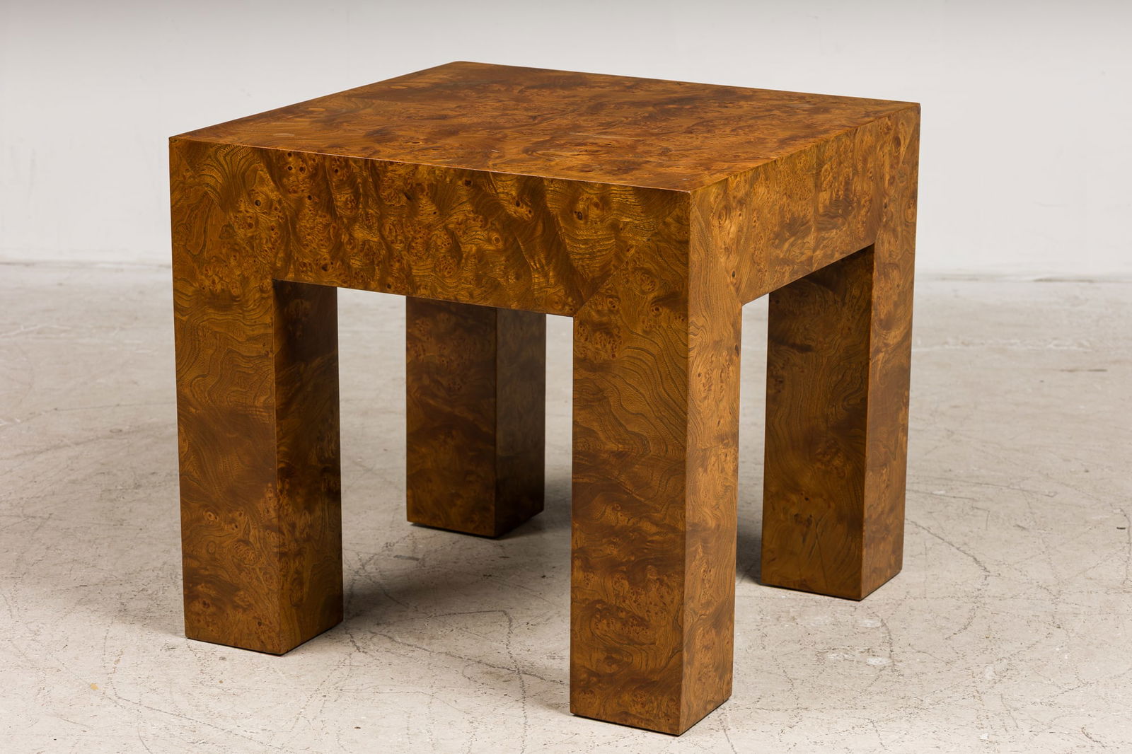 Milo Baughman, Burlwood Parsons Side Table (1 of 8)