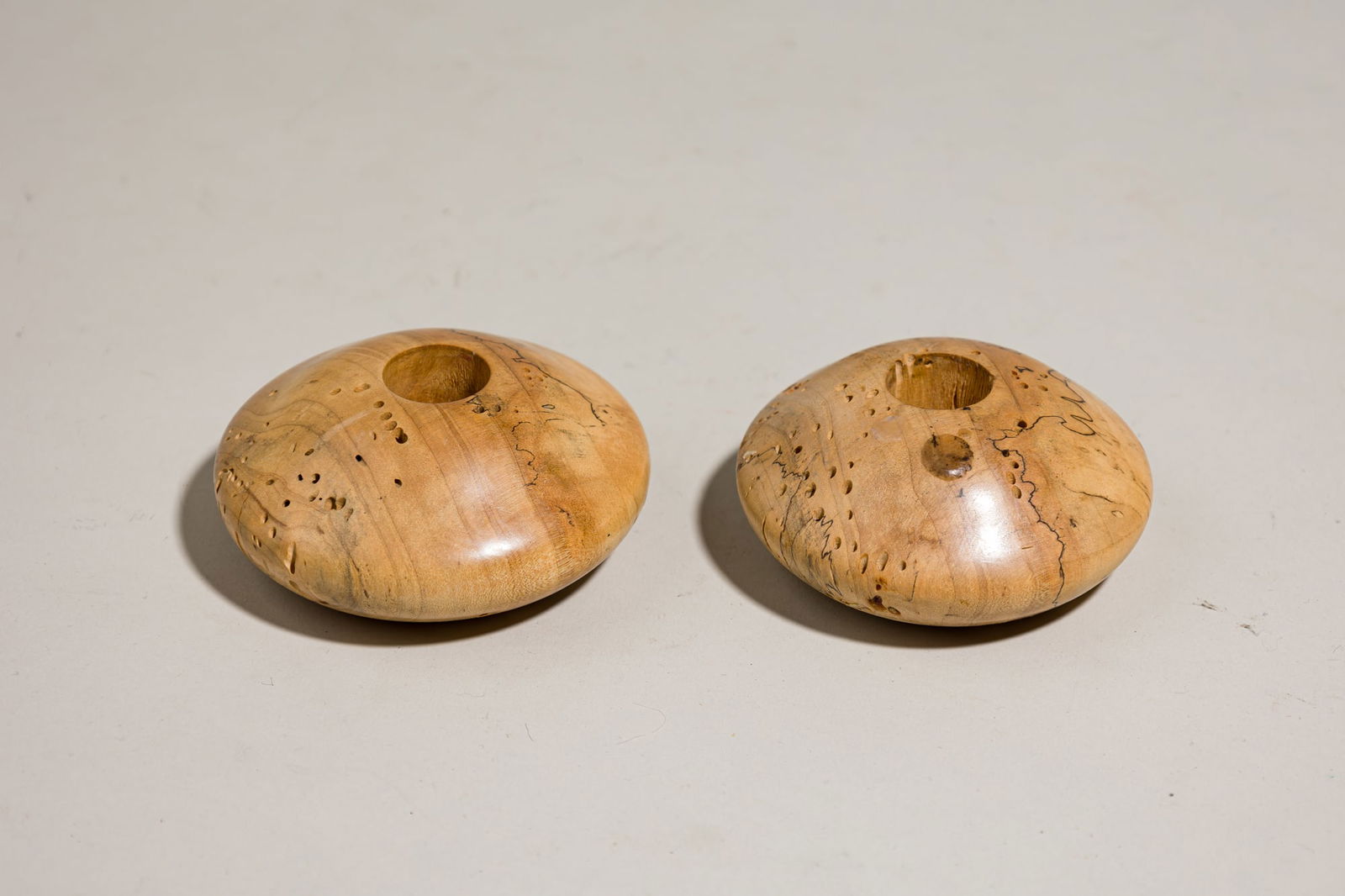 Neal Morris, Pair spalted maple turned wooden vessels (1 of 8)