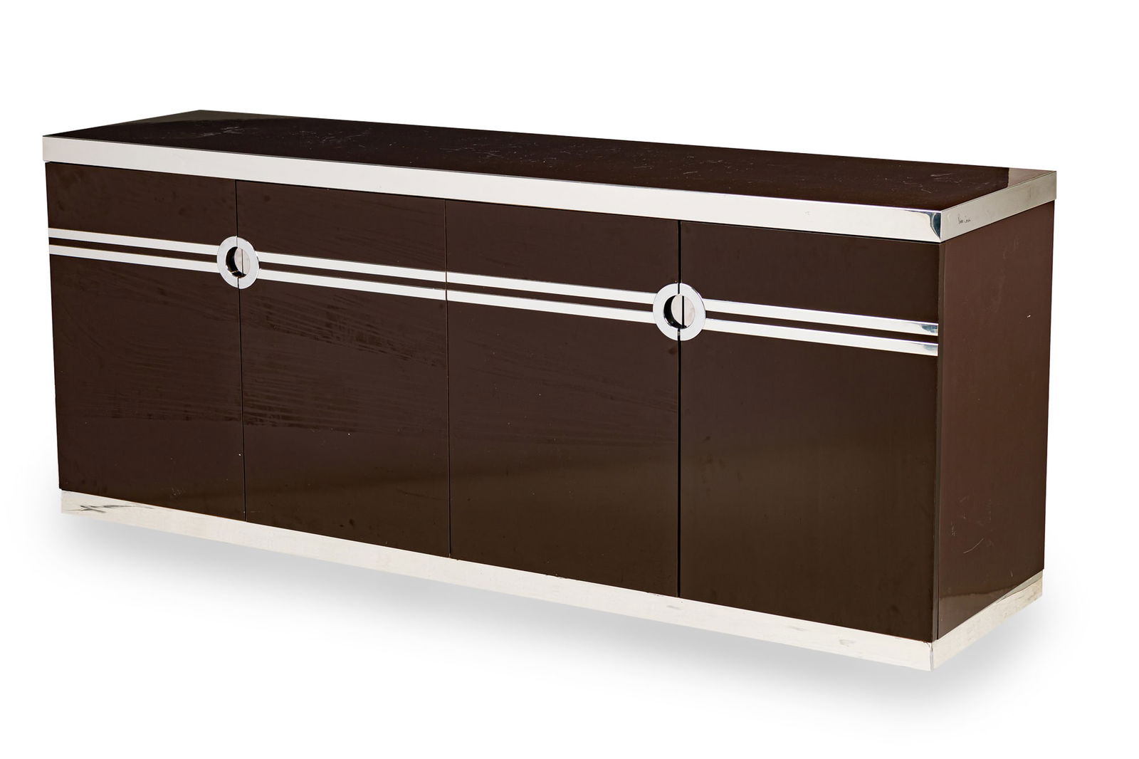 Pierre Cardin, Mid-Century Lacquered and Chrome Credenza (1 of 1)