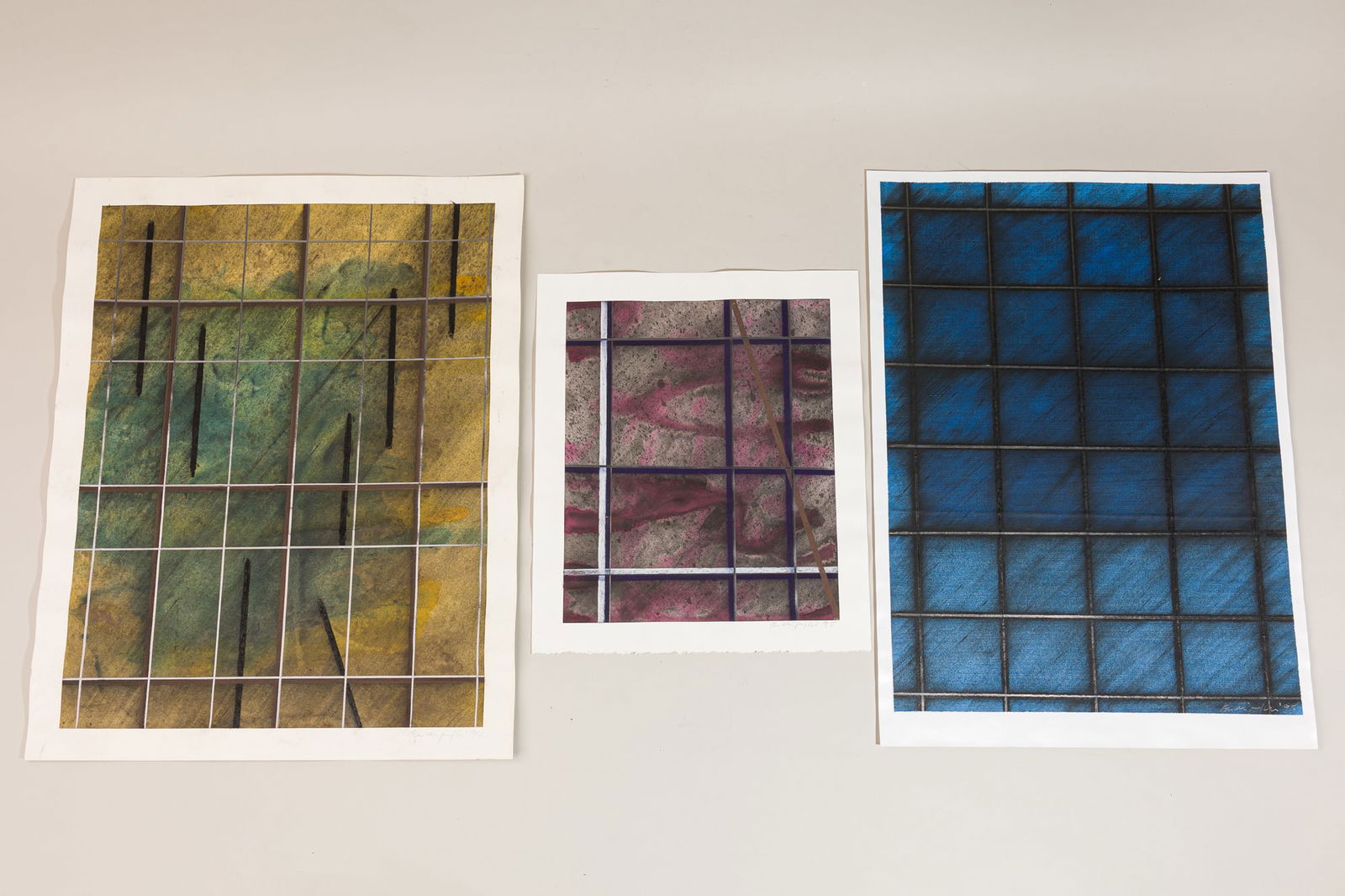 Joshua (Jerzy) Budziszewski Benor, (3) Mixed Media Drawings, 1993, 94, 95 (1 of 11)