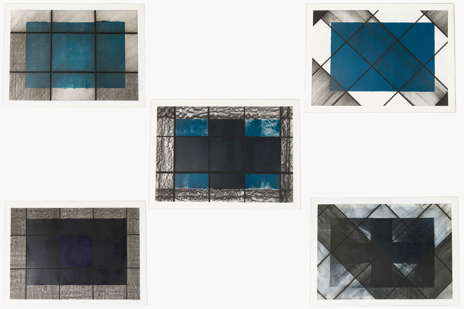 Joshua (Jerzy) Budziszewski Benor, (5) Mixed Media Drawings, 1993 (1 of 15)