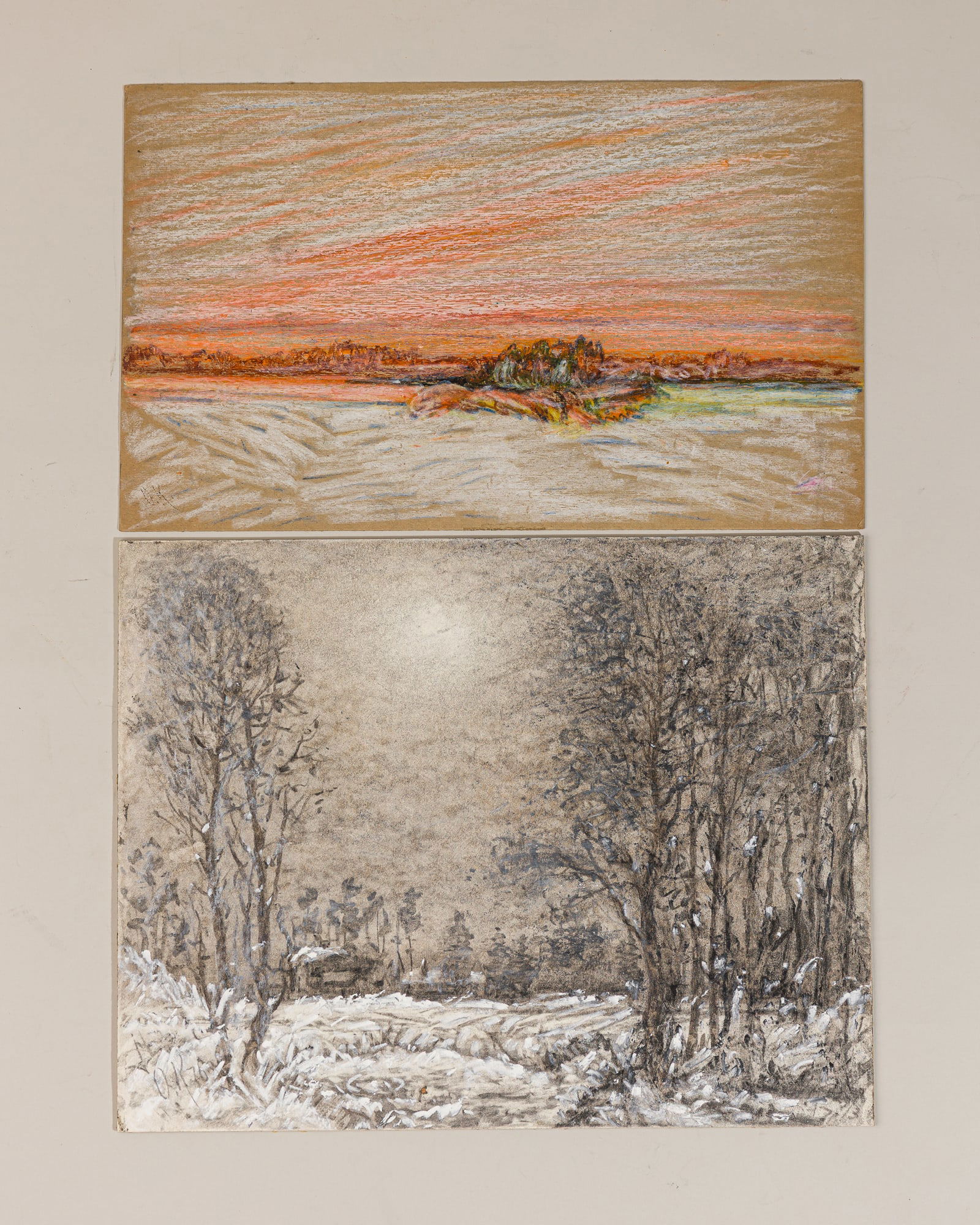 Oscar (Benjamin) Klein, (2) Charcoal and Pastel on Board, 1976 (1 of 10)