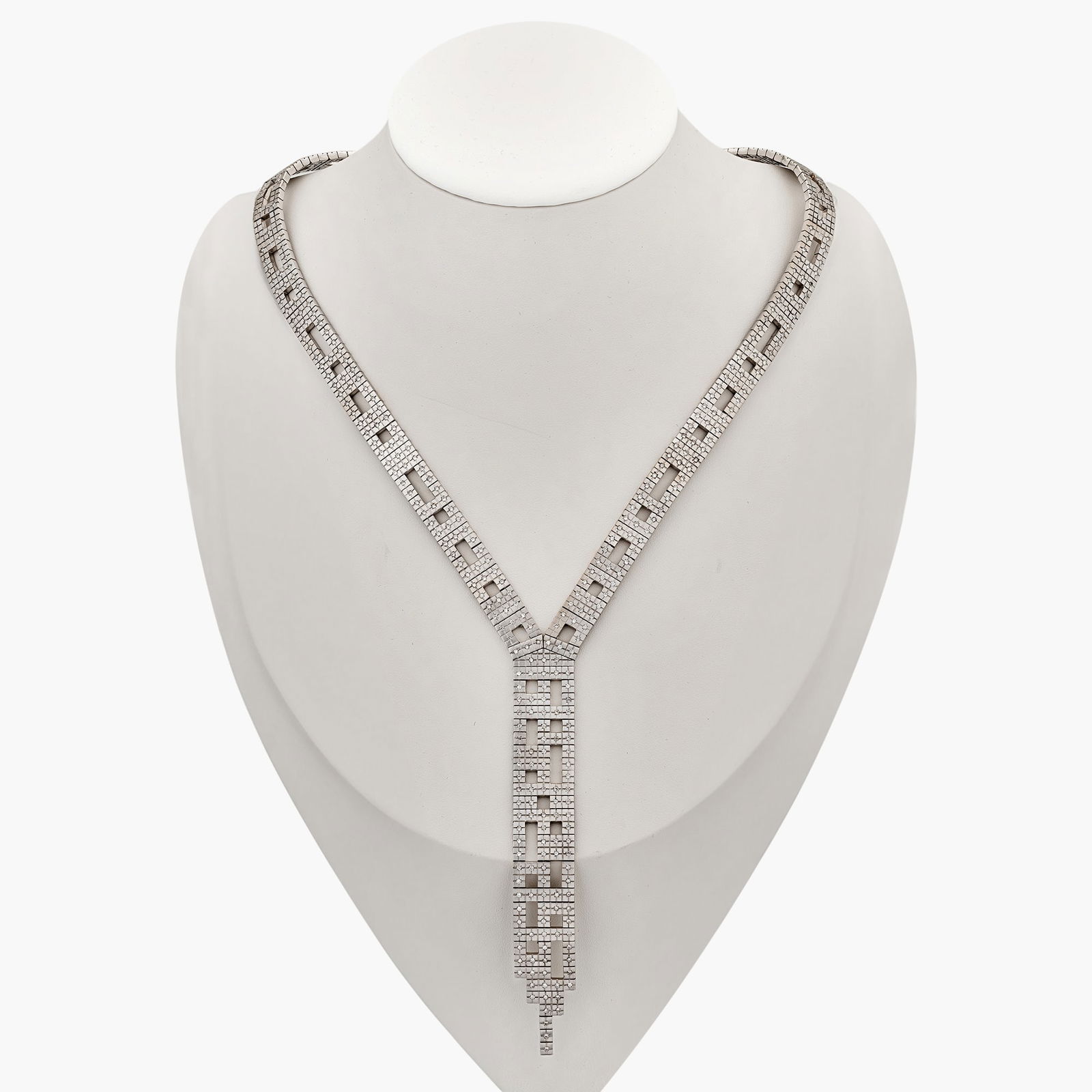 H.Stern Diamond And Gold Metropoli Necklace: Origin: H.Stern Metal: 18K white gold Gemstone(s): Round brilliant cut diamonds approx. 2.75carats total, most G-H.VS Measurements: 16 Inches Weight: 113 g Stamped: S,750,Italian hallmarks Condition: