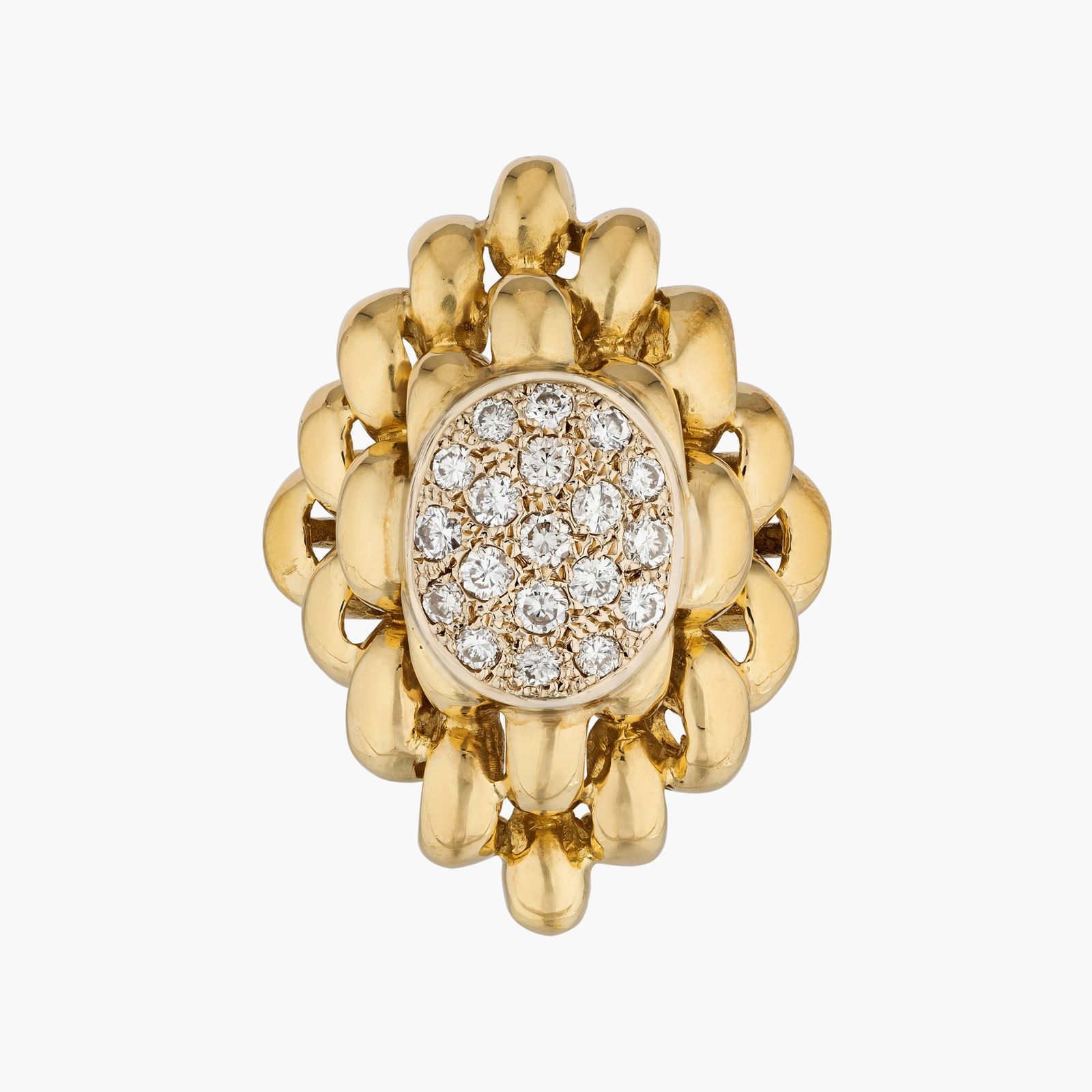 Vintage Cluster Diamond Ring,Italian  (1 of 2)